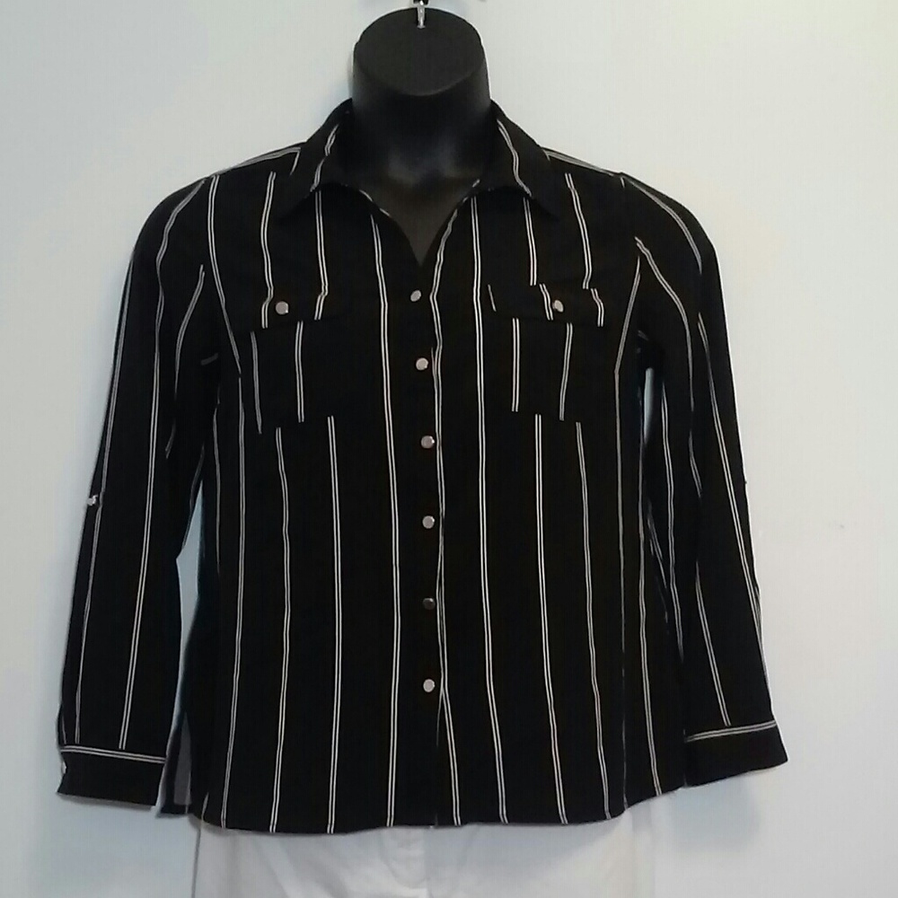 Notations Button Front Shirt